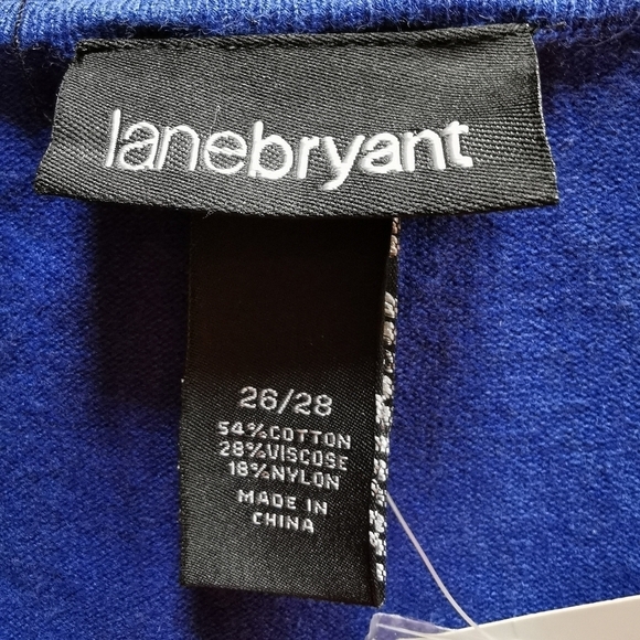 NWT Lane Bryant Jeweled Scoop Neck 3/4 Sleeve Top in Royal Blue - Sz 26/28 - Picture 5 of 7